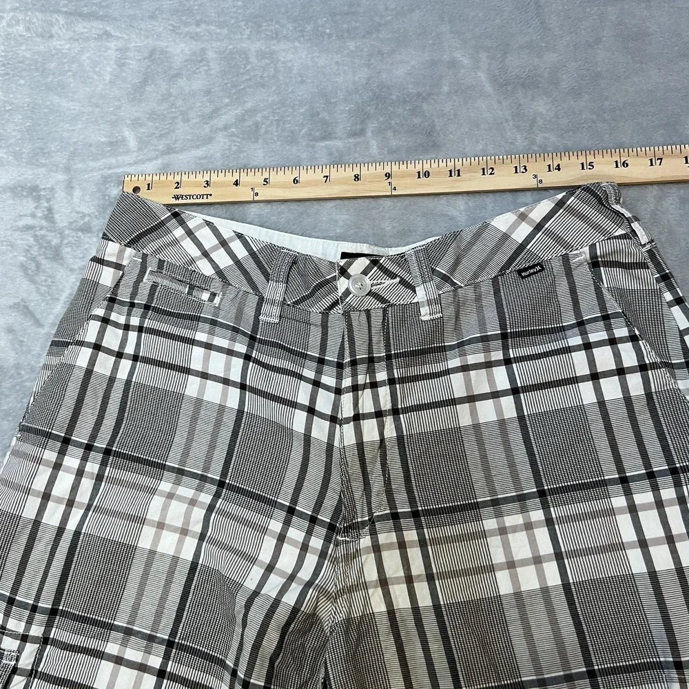 Hurley Plaid Cargo Shorts Mens Size 32 Cotton Blend‎